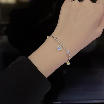 1 шт. хрустальный браслет с сердечками, женский модный романтический браслет, ювелирные изделия