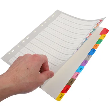 12 Листов Доска для этикеток категорий Вкладки для переплета формата А4 Разделители Классификация Закладок Бумажный Блокнот Съемный