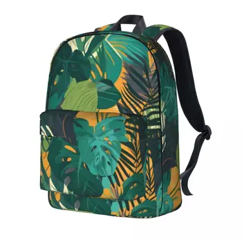 Абстрактный рюкзак с тропическими листьями, уличные рюкзаки с пальмовым принтом, женские Мягкие школьные сумки на заказ, Модный рюкзак