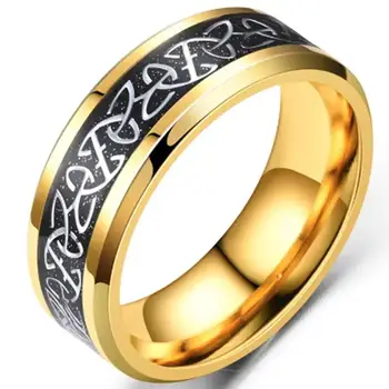 Винтажное кольцо с кельтским треугольным узлом Викингов, Вечный Ирландский узел, кольцо из нержавеющей стали, Мужской трендовый шарм, ювелирный подарок.