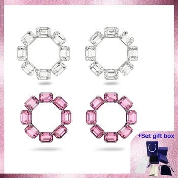 Высококачественные модные серьги-подвески Millenia, восьмиугольная огранка, розовая изысканная подарочная коробка Бесплатная доставка
