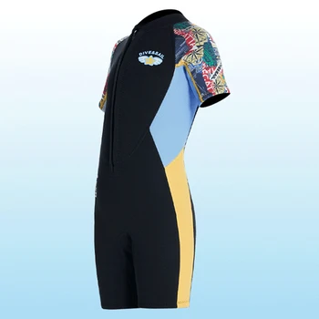 Детская неопреновая одежда для дайвинга, теплый купальник для подводного плавания и серфинга с эластичной защитой от царапин UPF 50 на молнии, Снаряжение для водных видов спорта