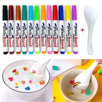 Детские Игрушки для раннего развития Монтессори Волшебная ручка для рисования водой Разноцветные маркеры для рисования плавающими чернилами, ручки для рисования каракулями для воды