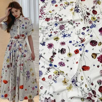 Европа И Америка Модная хлопчатобумажная ткань с цветочным принтом для женщин, платье, блузка ручной работы, ткань для шитья своими руками