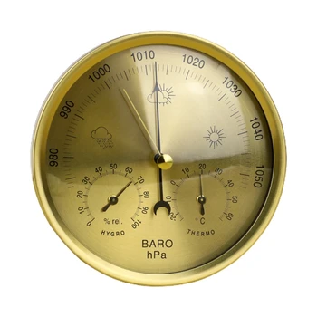 Металлический барометр 3 в 1 для внутреннего и наружного использования Барометр Термометр Гигрометр с рамкой из нержавеющей стали