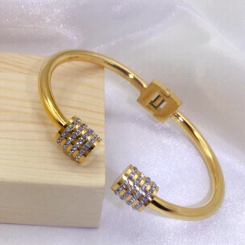 Новый модный классический простой браслет из титановой стали, милый женский браслет из нержавеющей стали