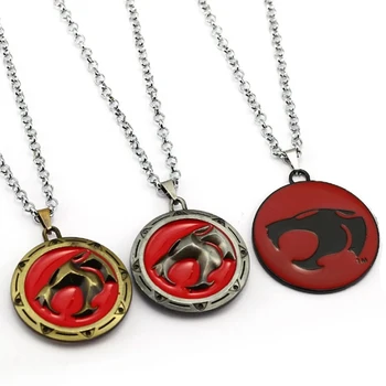 Ожерелье Thundercats Аниме Для фанатов, Ювелирные изделия из круглого сплава, модель Red Thunder Cat, Аксессуары в стиле Стимпанк Оптом