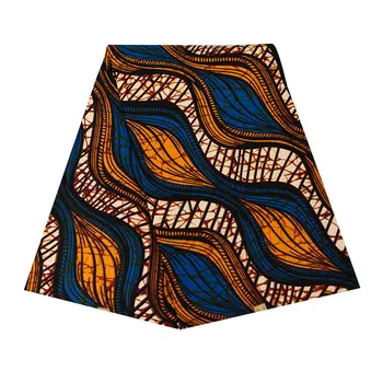 Ткань Анкара с волнистым рисунком, Африканский Полиэфирный материал, Дубай, Африканские ткани для вечернего платья, 6 ярдов