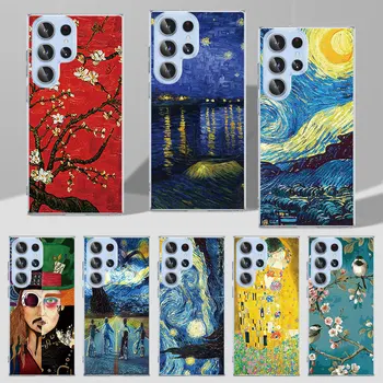 Чехол Starry Night Van Gogh для Samsung Galaxy S23 S22 Ultra 5G S20 S21 FE S9 S10e S8 S10 Plus S7 Edge TPU прозрачный чехол для телефона