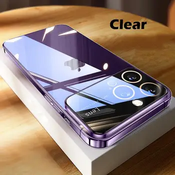 Чехол для Apple iphone 14 13 12 Pro Max 15 pro Max 14 plus 13 pro Прозрачный защитный чехол с большим окном для телефона