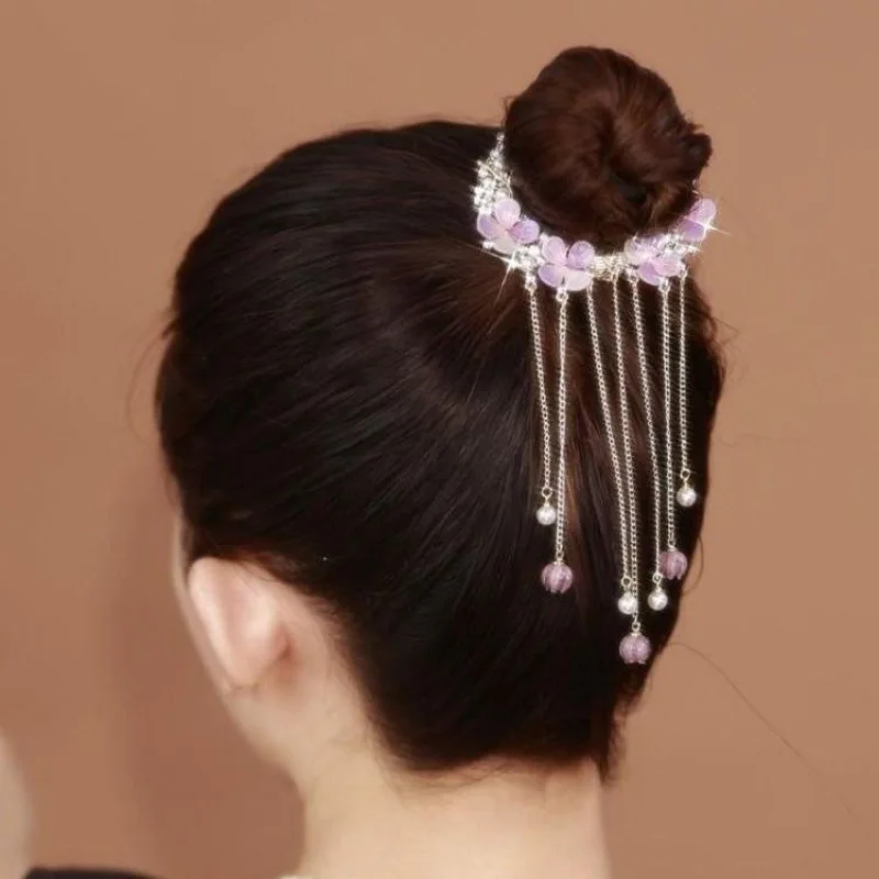 Роскошные заколки для волос с плетеной кисточкой, заколка с жемчужным цветком, Пряжка для Конского хвоста, Корейская Машинка для стрижки, аксессуары для волос
