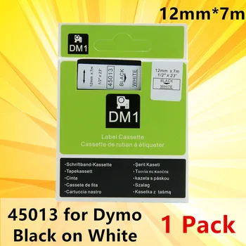 1 Упаковка Этикеточной ленты 45013 Ribbon laber maker 12 мм для Dymo D1 LabelManager Writer Maker 280 160 черно-белая этикетка