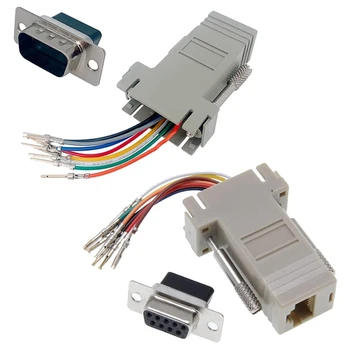 10 шт. Модульный адаптер DB9 к RJ45, адаптер Ethernet с гнездом DB9 к RJ45 Прочный