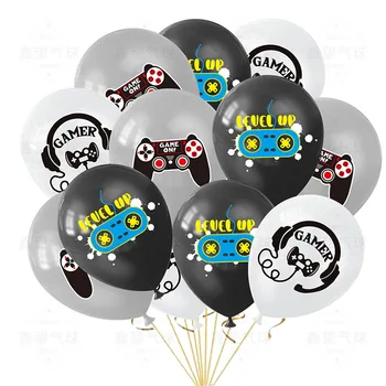 12шт Тема игровой консоли, Воздушный шар, повышающий уровень, воздушный шар с электронной ручкой, баллон, Веселая игра, День рождения, Балон, Детская услуга