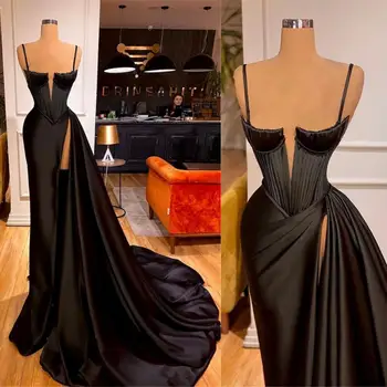 14985 #IENA Сексуальное черное атласное длинное платье Русалки для выпускного вечера 2021, вечернее праздничное платье, вечернее платье для вечеринки, платье для свадебного торжества, ODE