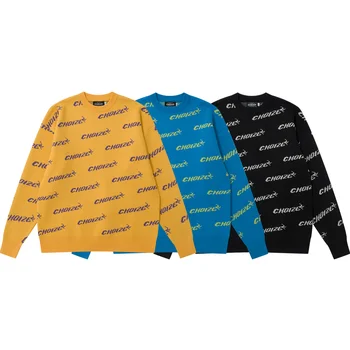 2023AW Оригинальный дизайн, бренд CHOIZE High Street, свитер с буквами, мужские и женские свитера с круглым вырезом, вязаные пуловеры
