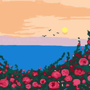 20433 Ann-Tulip diy цифровая картина маслом масляная живопись акриловая цветочная живопись взрывная ручная пейзажная живопись