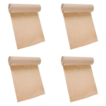 4X Упаковочная бумага в виде сот, подкладочный рулон из крафт-бумаги 11,8 дюйма Х 65 футов, экологически чистая защитная пленка в виде сот