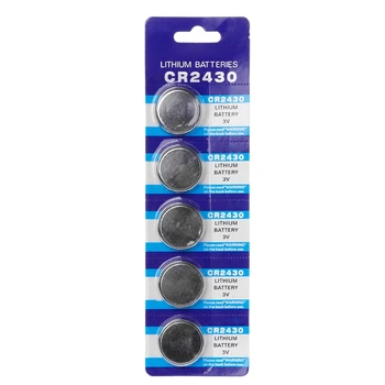 5 упаковок многоцелевой батарейки для монет 3-вольтовой кнопочной батарейки для электронного устройства CR2430 Бытовая литиевая батарейка для монет с кнопками P9JD