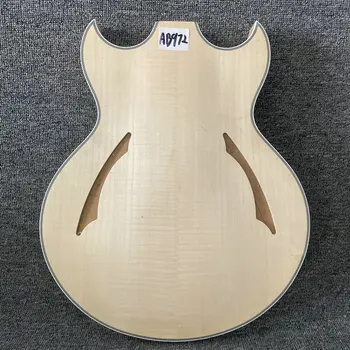 AB972 Джазовая гитара с полупустым корпусом Незаконченный Корпус Гитары Из Натурального пламенеющего клена Без красок для поделок Подлинный EPI Авторизованного производства