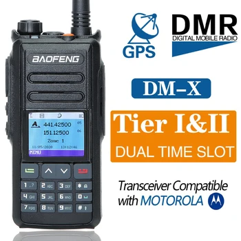 Baofeng DM-X GPS Tier 1 и 2 tier II с Двойным временным интервалом DMR Цифровое/Аналоговое обновление Портативной рации DM-1702 Radio