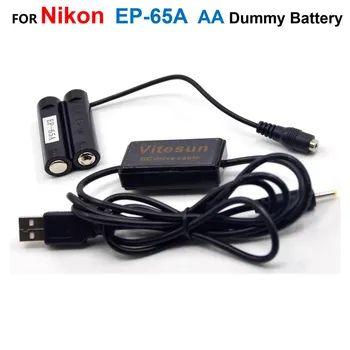 EP-65A EP65A Соединитель Постоянного Тока AA Поддельный Аккумулятор + USB-Накопитель Кабель-Адаптер Питания Для Nikon P60 P50 L18 L16 L15 L14 L12 L11 L6 L5 L3 L28 L29