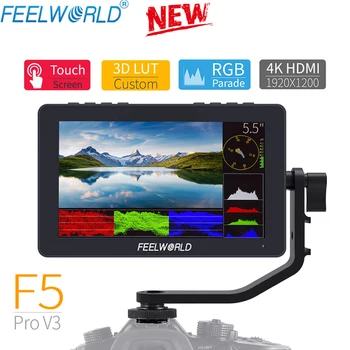 FEELWORLD F5 Pro V3 5,5 Дюймов на DSLR Камере Полевой Монитор Сенсорный Экран 3D LUT 4K HDMI Внешняя Беспроводная передача Светодиодная Подсветка