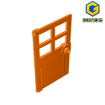 Gobricks GDS-876 Дверь 1 x 4 x 6 с 4 стеклами и ручкой-гвоздиком совместима с 60623 Образовательными строительными блоками Tech DIY