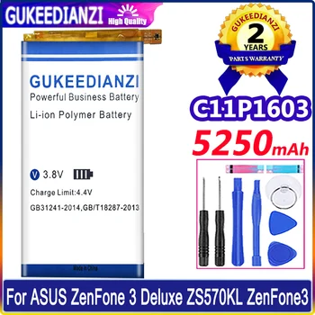 GUKEEDIANZI Для ASUS Аккумулятор Высокой емкости C11P1603 Для ASUS ZS570KL ZenFone3 ZenFone 3 5250 мАч + Бесплатные Инструменты