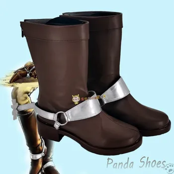 JoJo's Bizarre Adventure, обувь для косплея Диего Брандо, длинные коричневые ботинки из аниме, реквизитная обувь для косплея Дио для вечеринки в честь Хэллоуина
