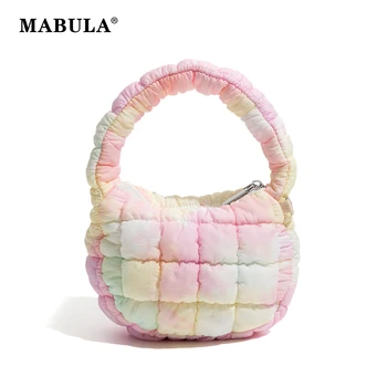 MABULA Повседневная стеганая сумка-пузырь для женщин, модные мягкие сумки для девочек, красочная милая маленькая сумка-тоут, кошелек для телефона простого дизайна