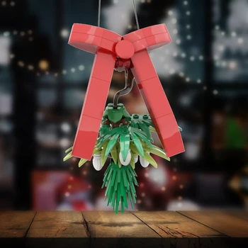 MOC Рождественская подвесная модель омелы, кирпичи, строительный блок 2023, Детские игрушки, Рождественский подарок для мальчиков и девочек