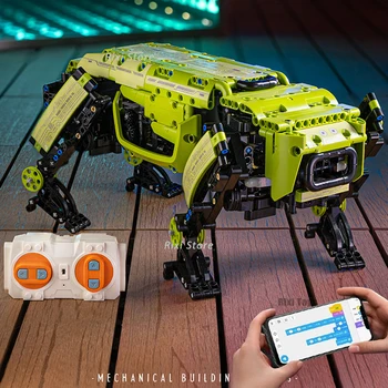 MOC Технический RC Робот Строительный Блок Моторизованный Boston Dynamics AlphaDog Модель DIY Большая Собака Кирпичи Детские Игрушки Для Мальчиков Подарки