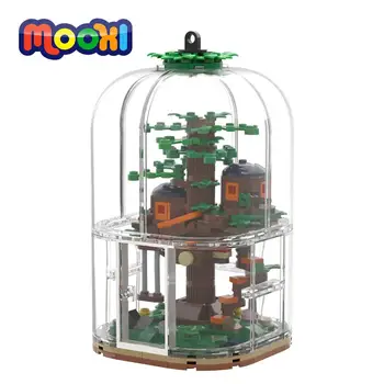 MOOXI City Street View Model Block Mini Tree House Архитектура Строительного Кирпича Сборка Деталей Игрушки Для Детей DIY Подарок MOC1301