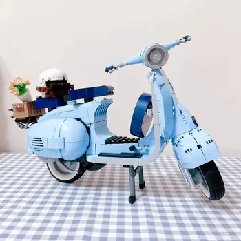 Roman Holida Vespa 125 Technical 10298 Знаменитый мотоцикл City MOTO, собранные строительные блоки, кирпичная модель, игрушка в подарок для детей