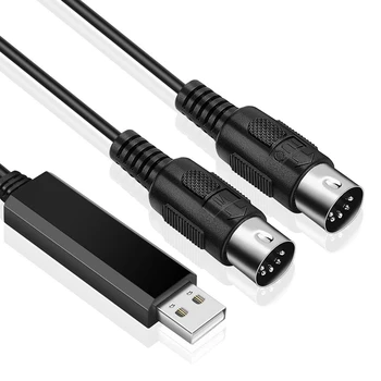 USB MIDI-кабель, преобразовывающий интерфейс USB в MIDI-шнур In-Out, работает от ПК-ноутбука до клавиатуры пианино в музыкальной студии длиной 6,5 футов