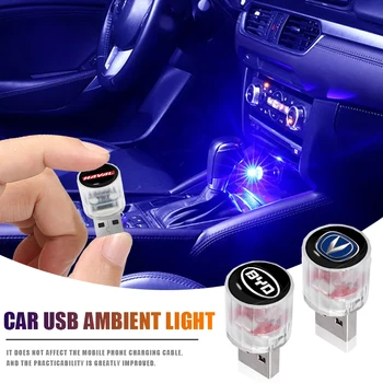 Автомобильные Декоративные Лампы Рассеянного Света Mini USB LED для Toyota CHR Corolla Camry Prius Yaris Hilux Aygo Super Verso С Логотипом Аксессуары