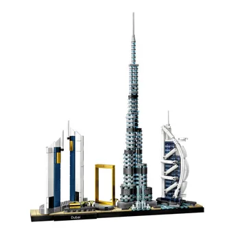 Архитектура городского Пейзажа Дубай 21052 Лондон Сидней Шанхай Набор строительных блоков Кирпичи Классическая Модель для детских игрушек