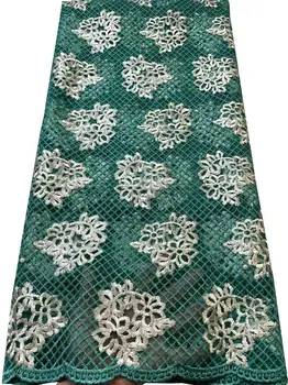 Африканская кружевная ткань, вышитые Нигерийские кружева, Свадебная высококачественная кружевная ткань из французского тюля для свадебной вечеринки SLL3091