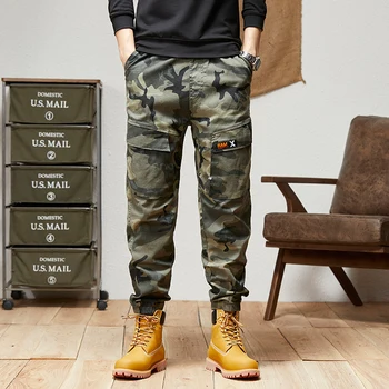 В 2023 году Спортивная Уличная одежда для бега, Весенне-осенние камуфляжные брюки-карго в стиле милитари, Мужские повседневные брюки Oversize 38 Trouers