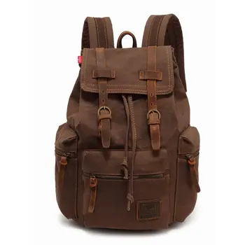 Вместительный холщовый винтажный рюкзак, Ретро школьная сумка для колледжа, пеший туризм, Портфель для ноутбука, Компьютерная сумка для колледжа