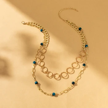 Горячая распродажа, Модное многослойное ожерелье из бисера в стиле ретро из натурального камня, нишевый дизайн, Изысканный Шарм для подарка ювелирных изделий женщинам