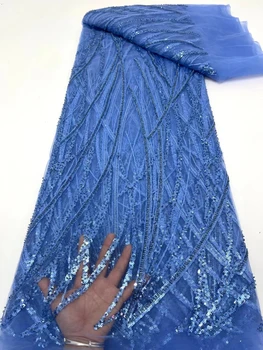 Горячая распродажа свадебных платьев для женщин, Нигерийский модный дизайн, Высококачественная вышивка, кружевные бусины с пайетками в 2023 году