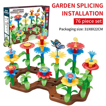 Детский набор игрушек для сборки строительных блоков Creative Puzzle 100 Разновидностей садовых цветочных композиций своими руками Крупные гранулированные Гранулы