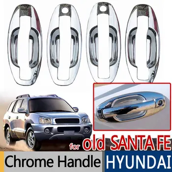 Для Hyundai Santa Fe 2001-2006 Аксессуары Хромированная Отделка Наружных Дверных Ручек Чехлы Классические 2002 2003 2004 Наклейки Для Укладки Автомобилей