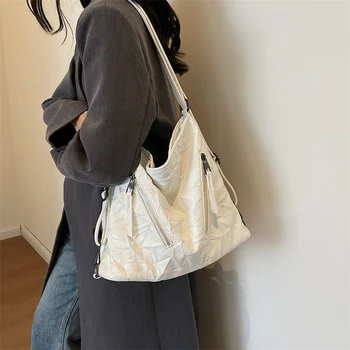 Женские сумки, большие сумки-хобо через плечо, сумка-тоут из искусственной кожи