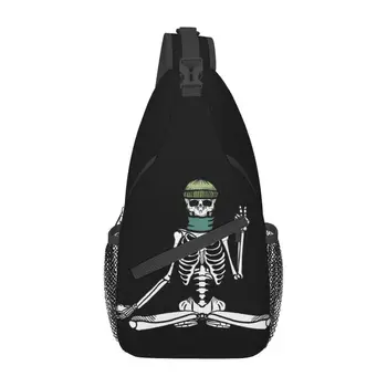 Забавный рюкзак через плечо со скелетом и черепом, мужская нагрудная сумка на заказ для велоспорта, походный рюкзак