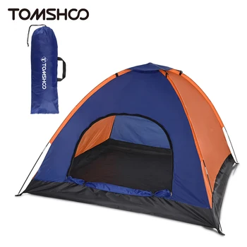 Кемпинговая палатка TOMSHOO на 3-4 человека, легкая походная палатка с дождевиком для семейного кемпинга, пеших прогулок, пляжной рыбалки.
