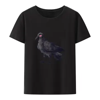 Классическая креативная модальная футболка Forever Nature Raven, летняя футболка с коротким рукавом, дышащая футболка с принтом, мужская уличная мода, хипстерская рубашка