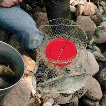 Корзина для рыбы Рыболовная сетка, защищающая поплавок, Ажурная железная сетка, клетка для размещения плавающего улова